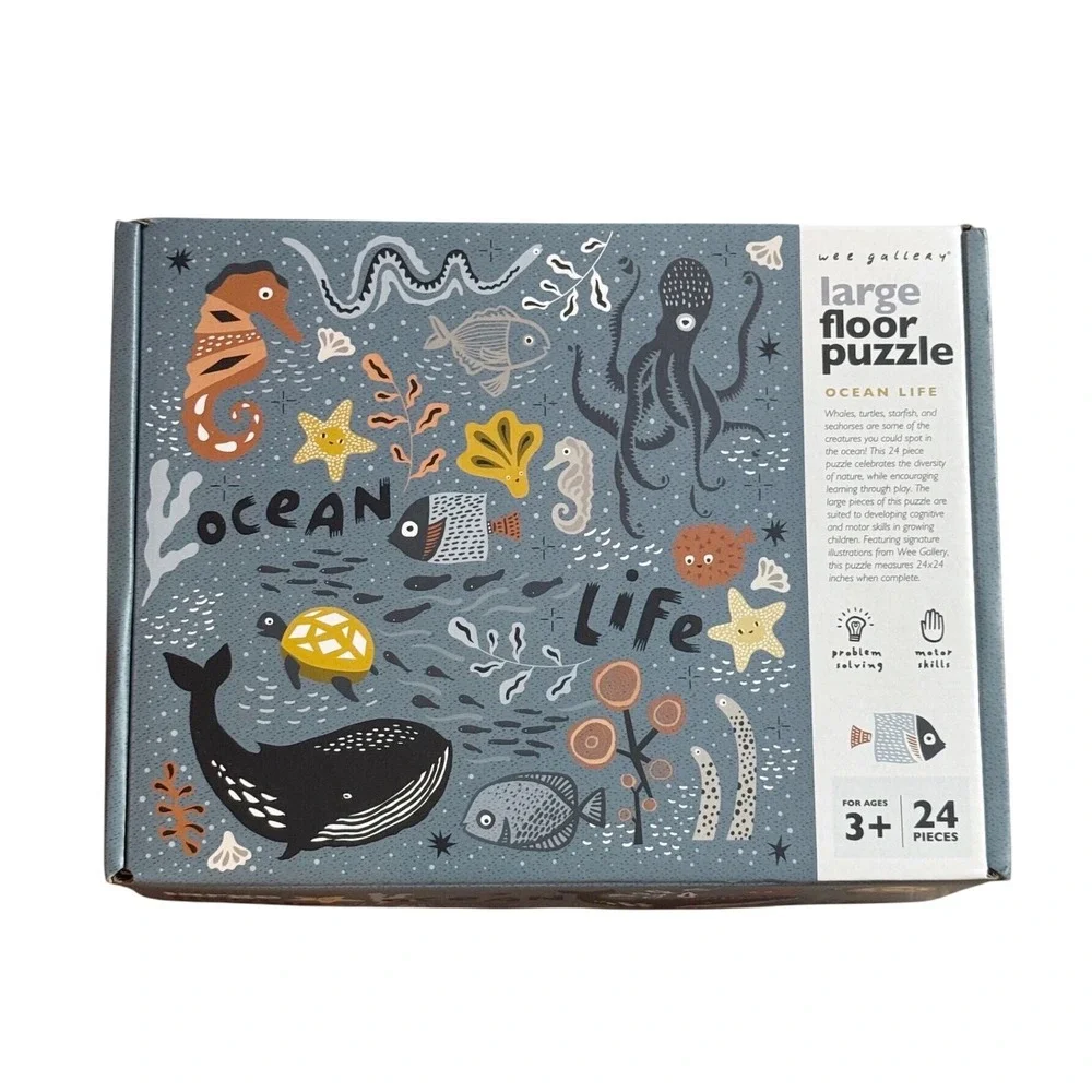 Wee Gallery Montessori Ocean Life Large Floor Puzzle 24 Pieces Open Box NEW